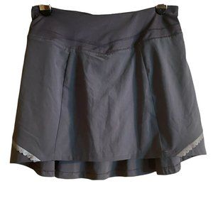 Title Nine Women Nimblene Flounce Back Girly Skort XS Grey Scalloped Tennis Run
